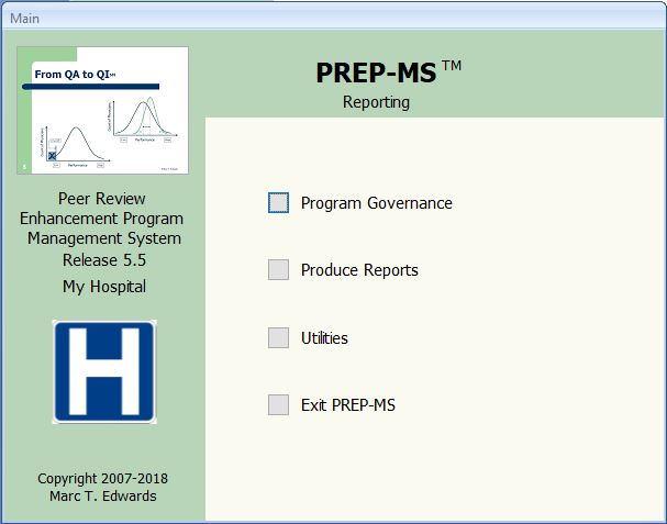 PREP-MS Reporting main form