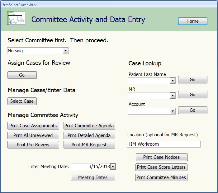 PREP-MS Committee Management and Peer Review Data Entry form